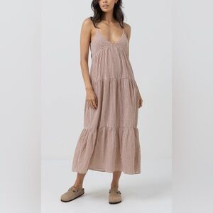 NWT Rhythm Lola Tiered Checkered Dress